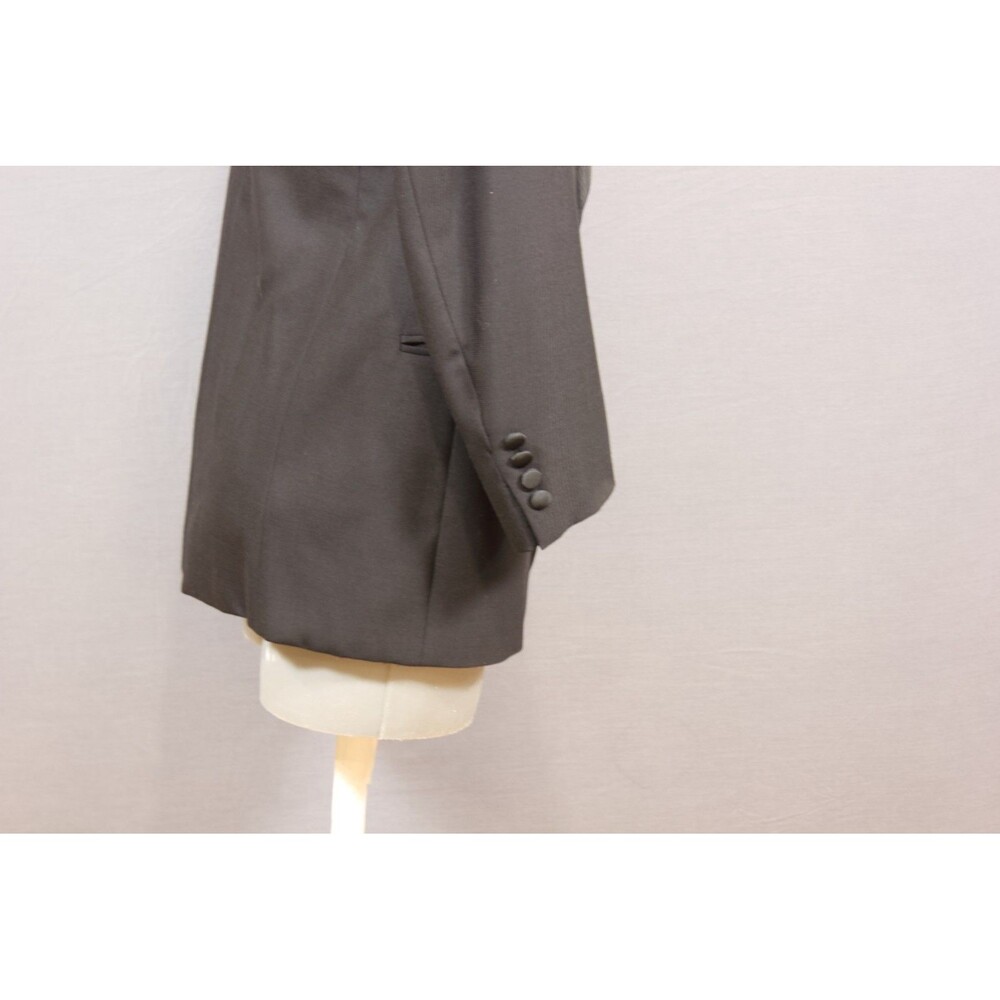 Joseph Abboud Mens Tuxedo 2 Piece Black Wool Nylon Blend 2 Btn 42R Pleated 32" W - Picture 6 of 11